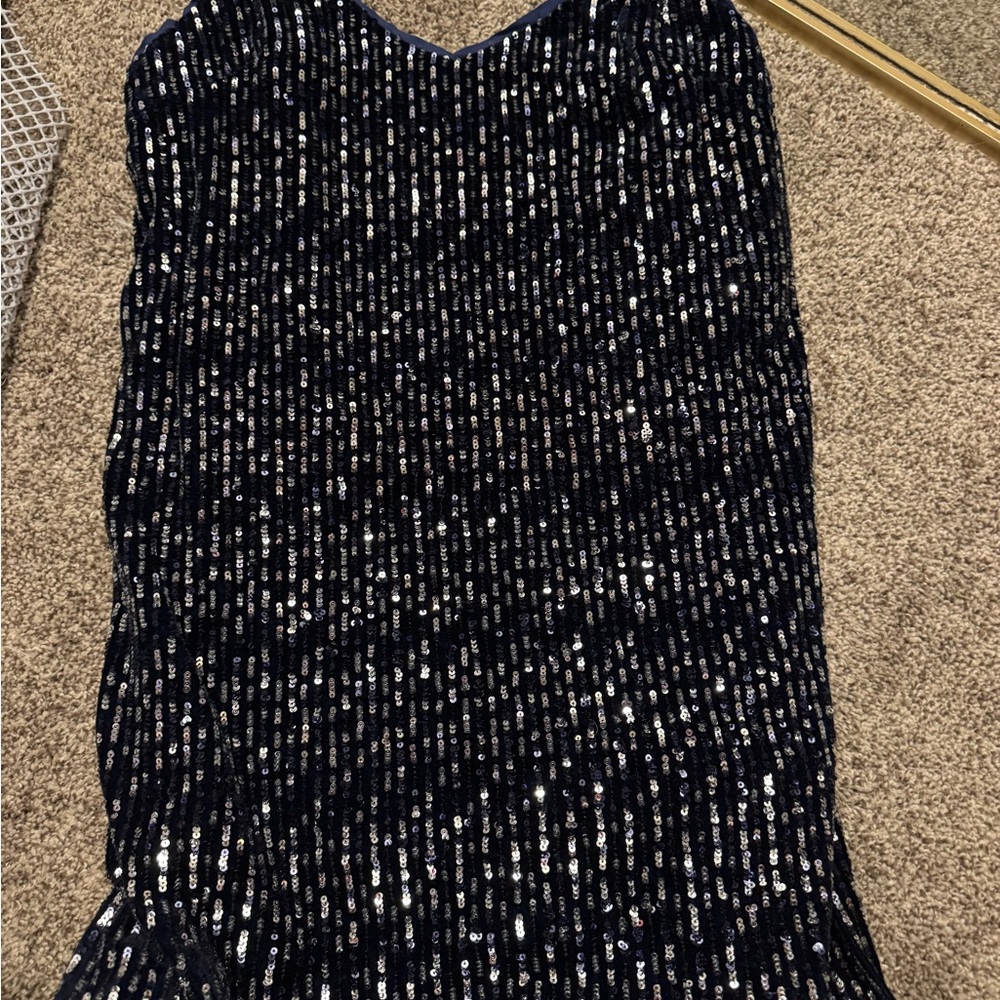 Wild Honey Navy Sequin Dress
